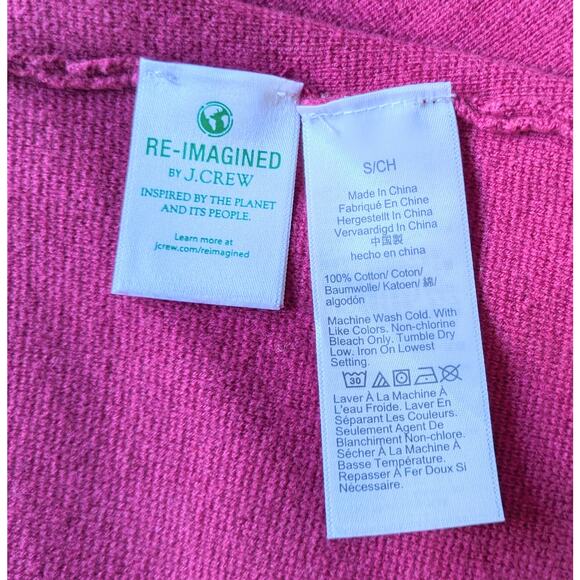 J. Crew Knit Sweater Blazer Small Fuschia Pink Cotton Classic - Picture 10 of 11